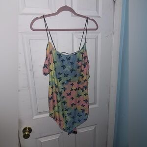 Rue21 Multicolor Butterfly Print Bodysuit